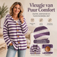 🍂 50% KORTING ✨ Gestreept Gebreid Damesvest met Capuchon – Casual, Comfortabel & Tijdloos Stijlvol 🧶