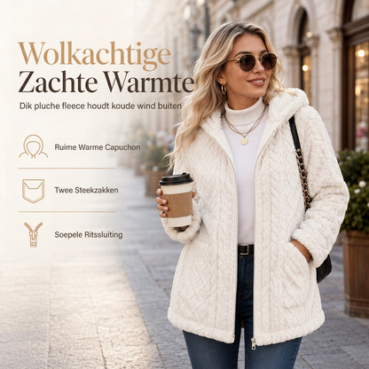 Casual damesvest van pluche effen kleur