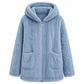 Casual damesvest van pluche effen kleur