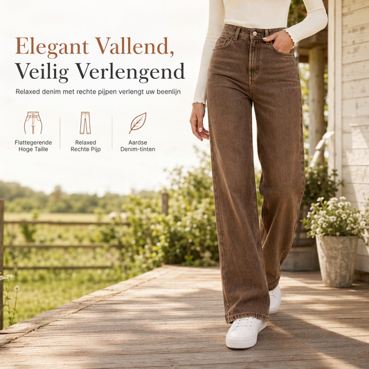 Dames jeans met losse pasvorm en rechte pijp