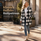 Dames Lange Mouwen Geruite Capuchonjas van Namaak Shearling