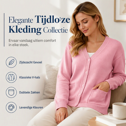 ✨ Zacht Gebreide Dames Cardigan 🧶 met Knoopsluiting, Elegant & Veelzijdig voor Dagelijks en Kantoor ✨