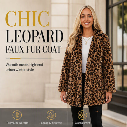 ✨ Stijlvolle Damesjas 🧥 van Imitatiebont met Luipaardprint, Chique & Opvallend voor Feest en Uitgaan ✨