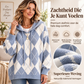 ✨ Casuele Dames Hoodie 🧶 met Ruitpatroon, Zacht & Trendy, Perfect voor Dagelijks ✨