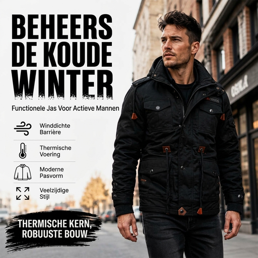 ✨ Heren Winterjack 🧥 met Thermovoering & Afneembare Capuchon, Windbestendig, Warm voor Koude Winterdagen ✨