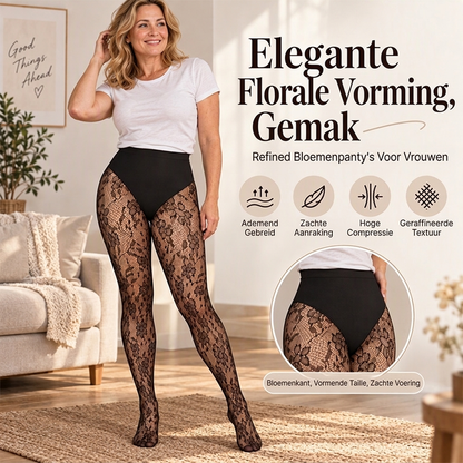 Vrouwen High Waist Vormende Kanten Visnet Kousen