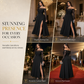 Maxi-jurk voor dames in grote maten, met kant, lange mouwen en off-shoulder ontwerp