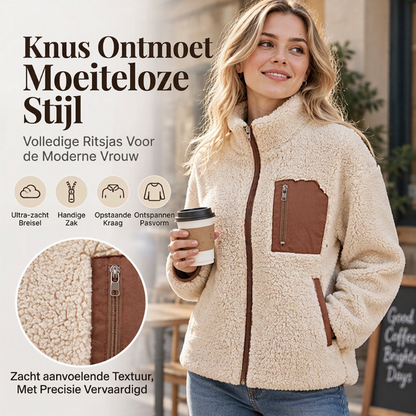 ❄️✨Dames Winter Sherpa Pluche Jas met Volledige Rits, Zachte Teddy Fleece Losse Pasvorm✨❄️