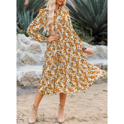 🔥HALVE PRIJS👗Boho bloemenjurk, V-hals, lantaarnmouwen, los model & ademend